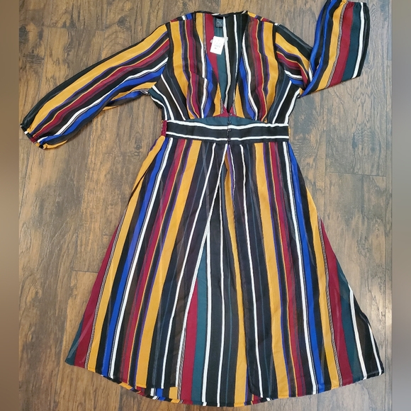 Ashley Stewart Other - Ashley Stewart NWT Multi Color, Striped Beach CoverUp Size 14/16